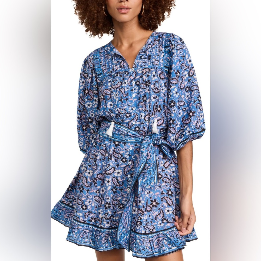 Cleobella Blue and White Patterned Blouse